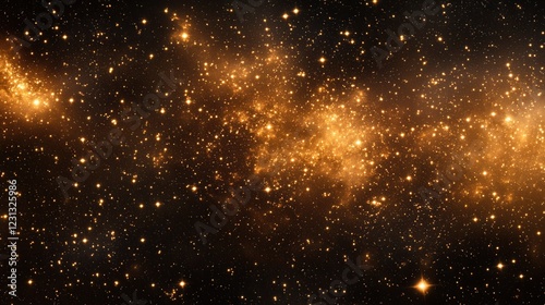 Golden Stars, A mesmerizing array of golden-toned stars scattered across a transparent background, perfect for dynamic designs and illustrations.