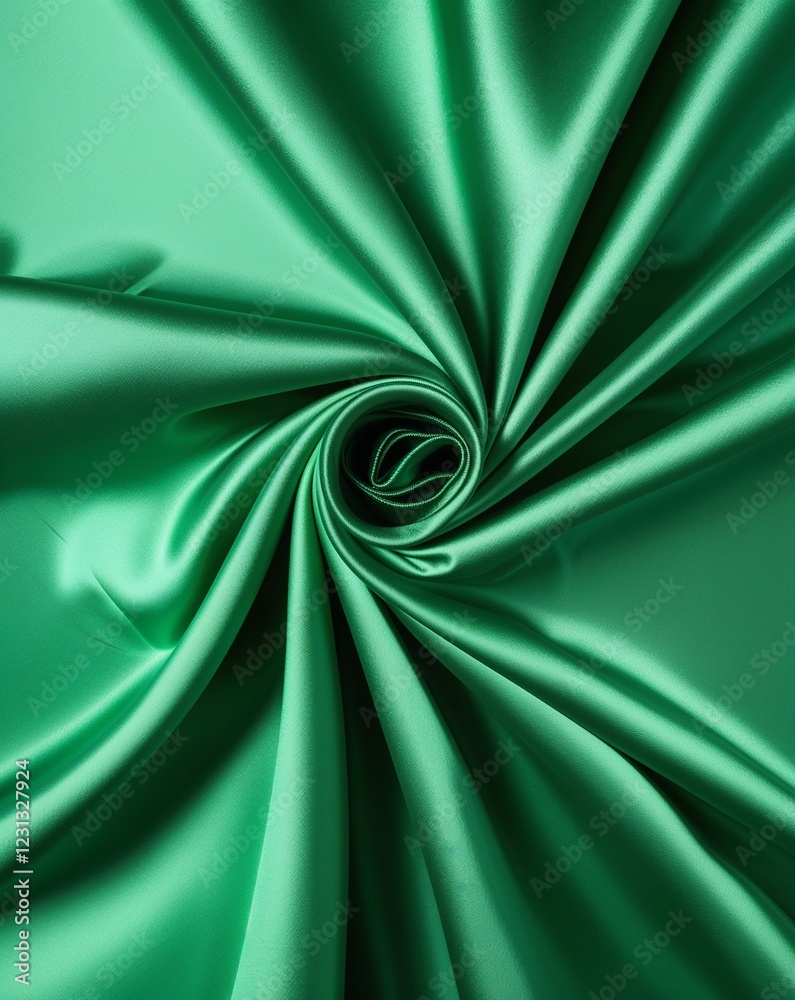 Obraz premium A rich emerald green shifting into soft jade silk fabric gradient background