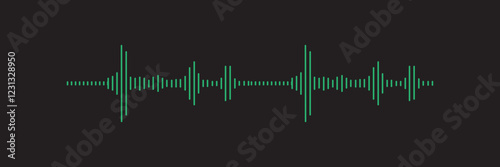 Set of radio Wave icon. Monochrome simple sound wave on transparent background. Vector sound wave icon. Music player sound bar. Record interface. Equalizer icon with soundwave line. used for mobile