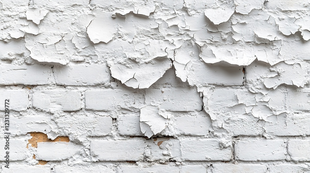 White Brick Wall With Peeling Paint Surface Texture White Brick Wall With Peeling Paint Surface Texture
