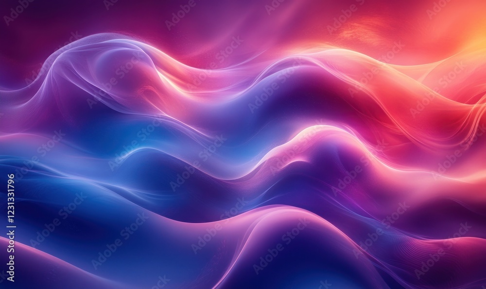 Abstract Curved Shapes in Purple and Blue with Gradient Lighting 3D Render Modern Design Abstract Curved Shapes in Purple and Blue with Gradient Lighting 3D Render Modern Design
