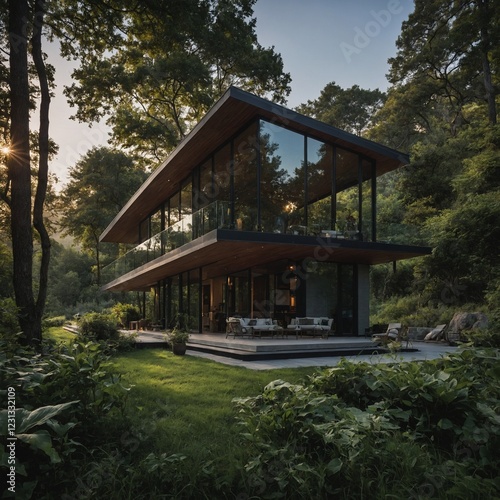 A smart home surrounded by nature