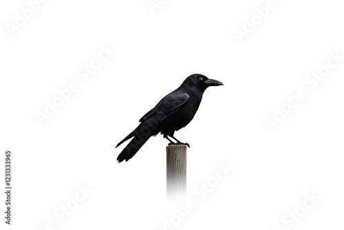 Obraz na płótnie raven standing on a fence post w salonie