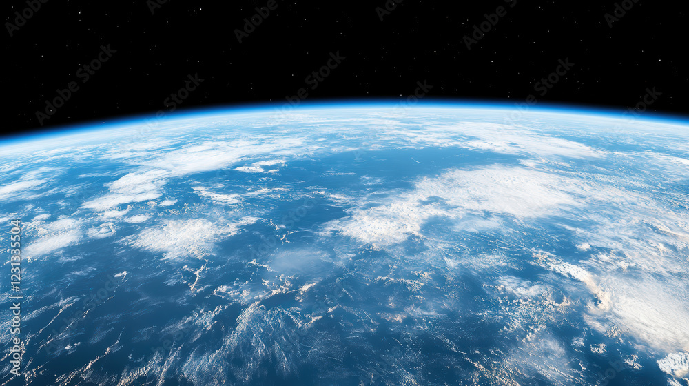 Fototapeta premium stunning view of Earth from space, showcasing clouds and oceans