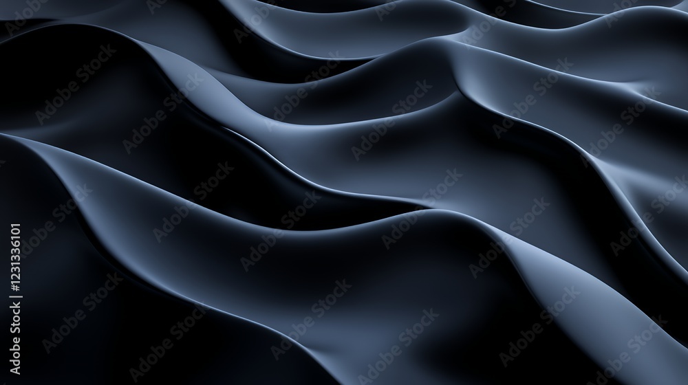 Obraz premium Dark Blue Abstract Waves Flowing Seamlessly