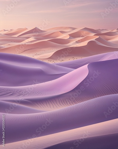 A soft lavender blending into dusky peach wavy sand dunes gradient background