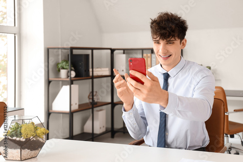 Young businessman video cha...