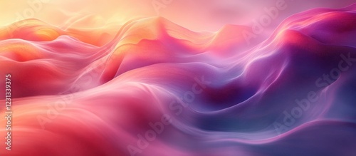 Wallpaper Mural Fluid Abstract Design with Pink and Purple Curves and Gradients Torontodigital.ca