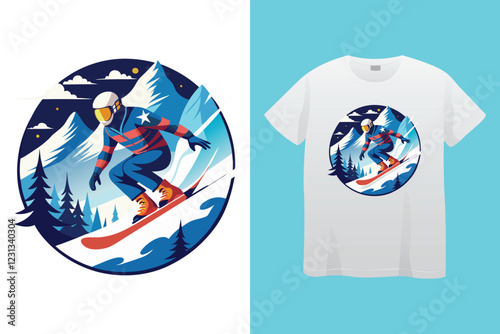 Winter sports t shirt design vector illustration
