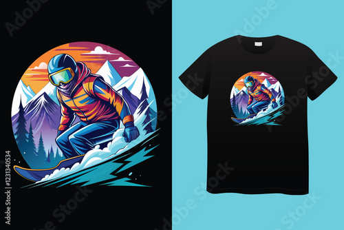 Winter sports t shirt design vector illustration
