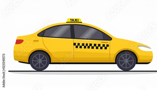 yellow taxi car. Yellow taxi car Vector illustration in flat design. isolated on white background