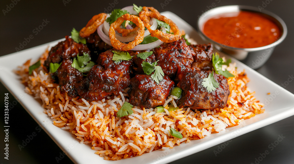 Fototapeta premium biryani plate