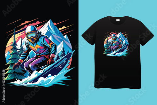 Winter sports t shirt design vector illustration