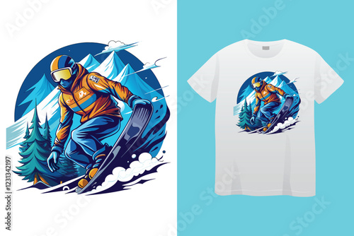 Winter sports t shirt design vector illustration