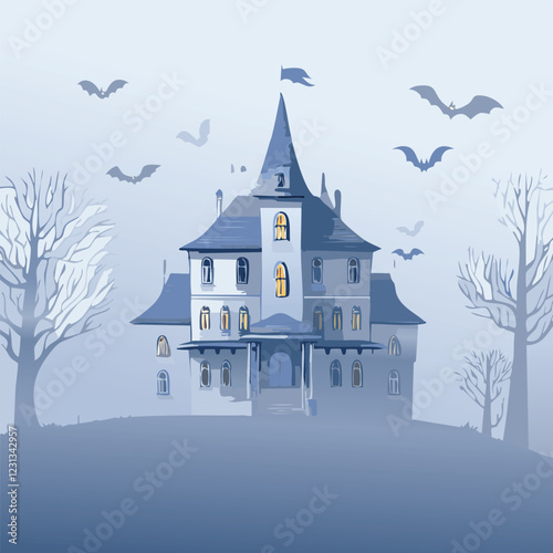 Spooky Haunted Mansion Vector illustration