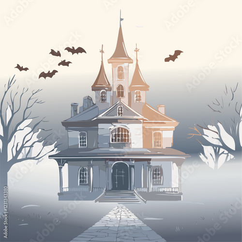 Spooky Haunted Mansion Vector illustration