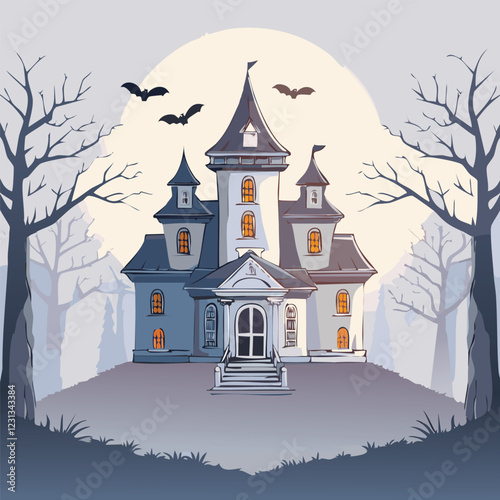 Spooky Haunted Mansion Vector illustration