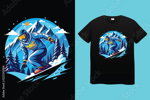 Winter sports t shirt design vector illustration
