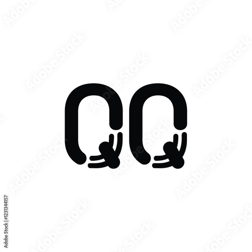 QQ monogram logo design letter text name symbol monochrome logotype alphabet character simple logo