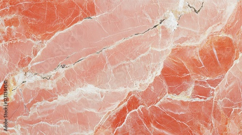 Pink marble texture background with swirling white veins for elegant visuals. photo