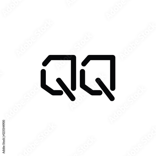 QQ monogram logo design letter text name symbol monochrome logotype alphabet character simple logo