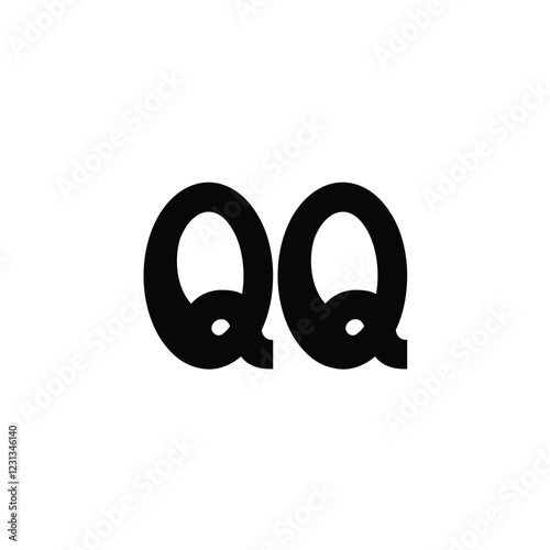 QQ monogram logo design letter text name symbol monochrome logotype alphabet character simple logo
