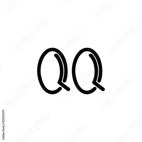 QQ monogram logo design letter text name symbol monochrome logotype alphabet character simple logo