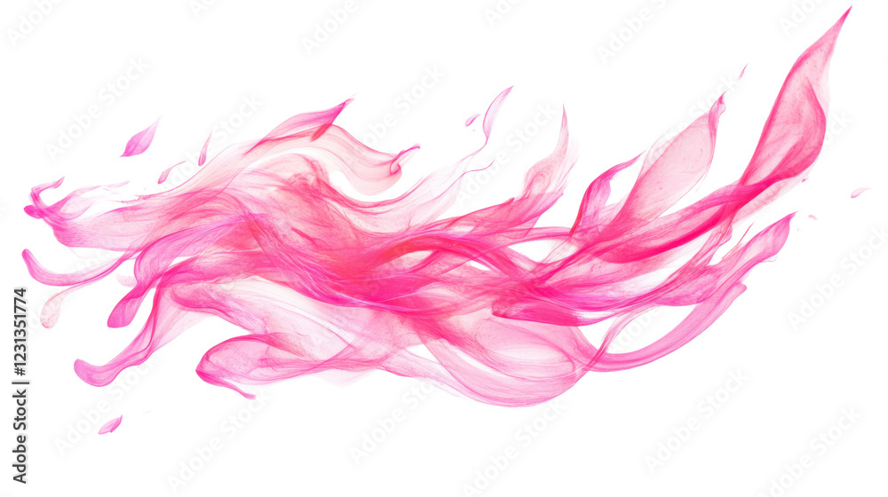 Flowing pink and white abstract flame on transparent background Flowing pink and white abstract flame on transparent background