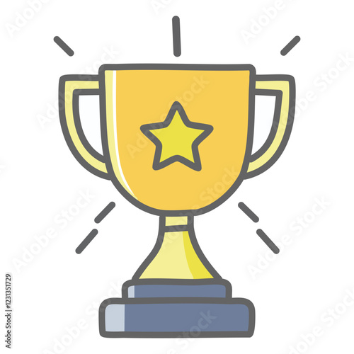 Champion Trophy Icon - Vector Design