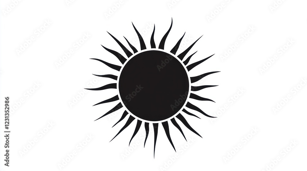 Simple sun illustration, white background, design element Simple sun illustration, white background, design element