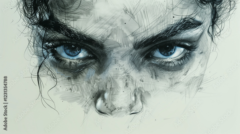 Obraz premium Depression portrait sketchs
