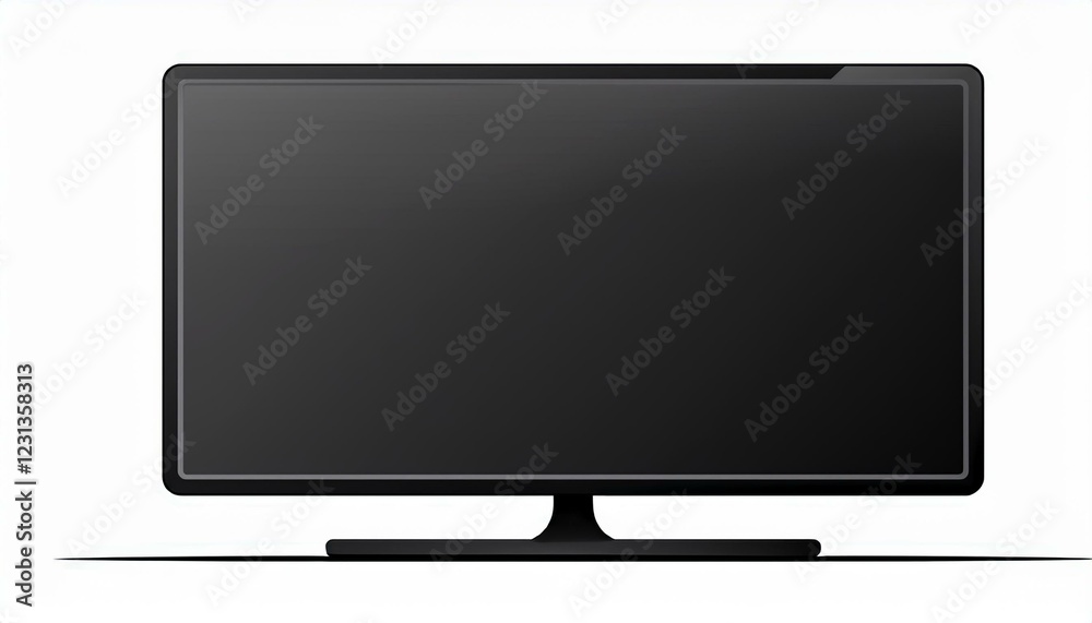 Lcd monitor isolated on white. black television screen Vector illustration in flat design. isolated on white background Lcd monitor isolated on white. black television screen Vector illustration in flat design. isolated on white background
