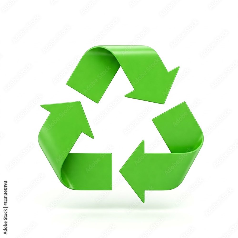 green recycle symbol 3d rendering isolated on white background green recycle symbol 3d rendering isolated on white background