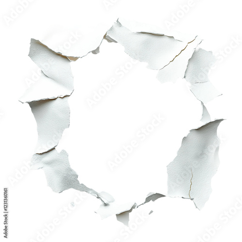White paper with a hole in the middle