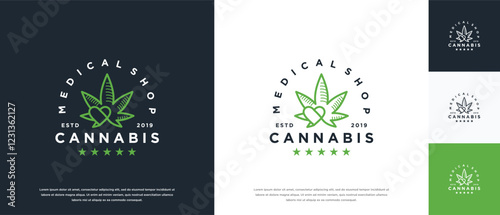 cannabis leaf logo design. cannabis leaf logo template.