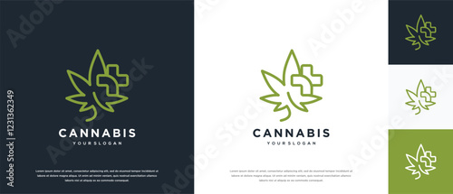 cannabis leaf logo design. cannabis leaf logo template.