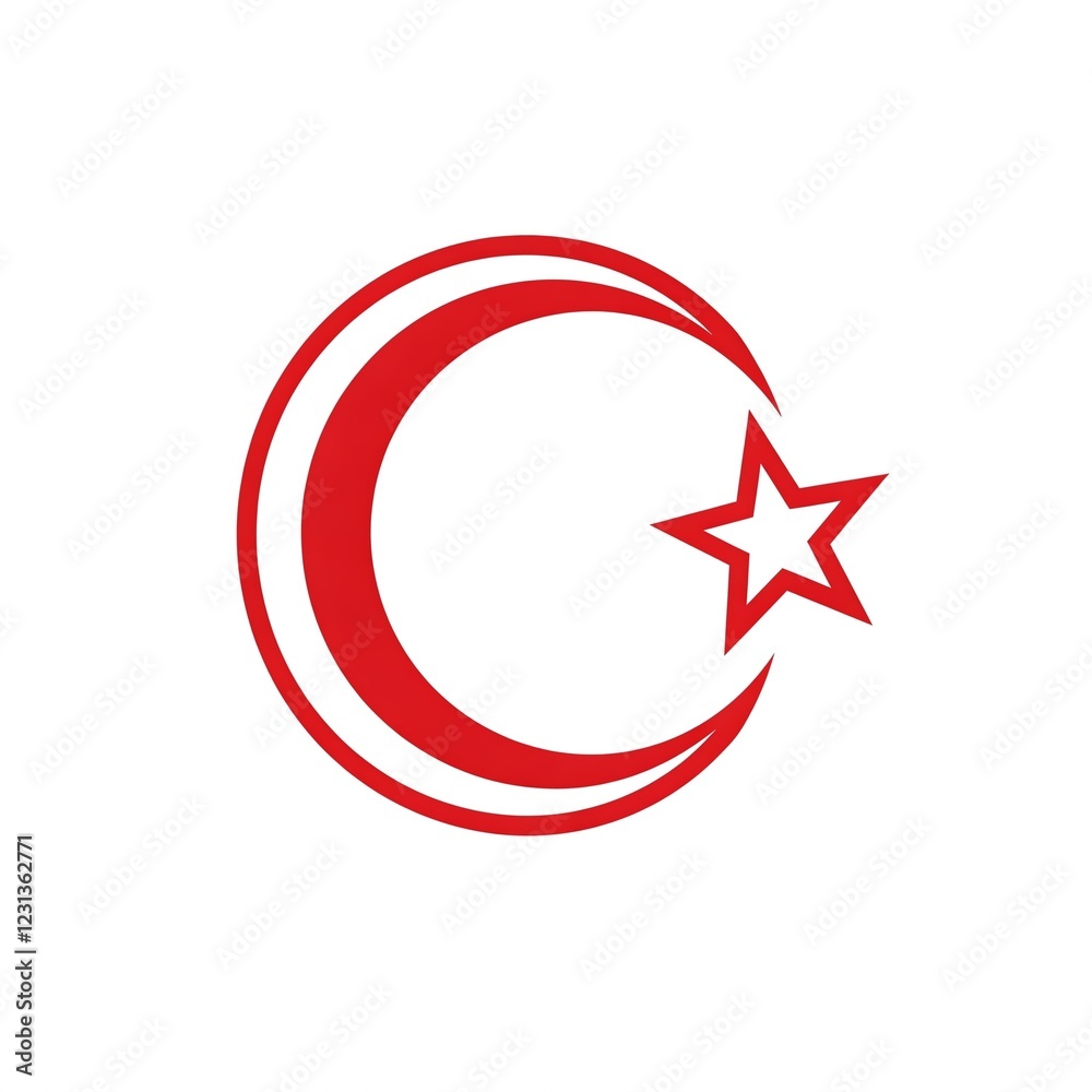 red crescent moon and star religious symbol illustration graphic design icon red crescent moon and star religious symbol illustration graphic design icon