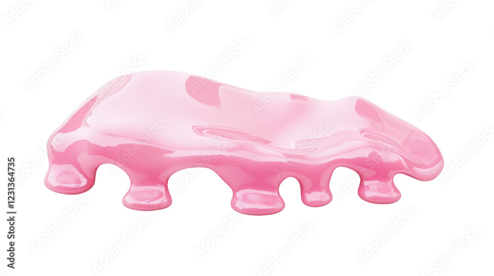 Pink paint splashing and dripping with transparent background