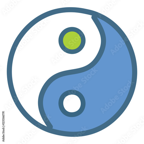 Yin Yang Balance Icon - Vector Design