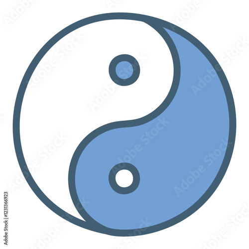 Yin Yang Balance Icon - Vector Design