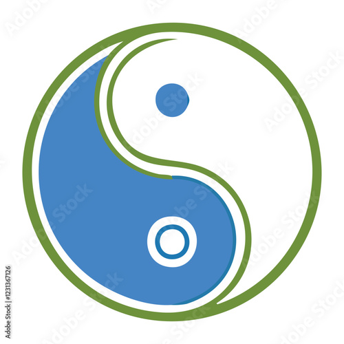 Yin Yang Balance Icon - Vector Design
