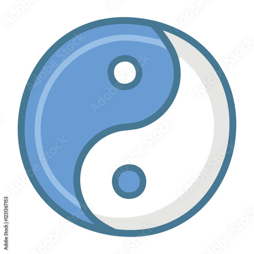 Yin Yang Balance Icon - Vector Design