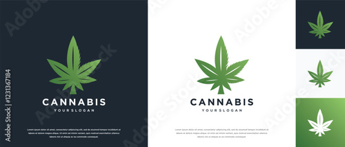 cannabis leaf logo design. cannabis leaf logo template.