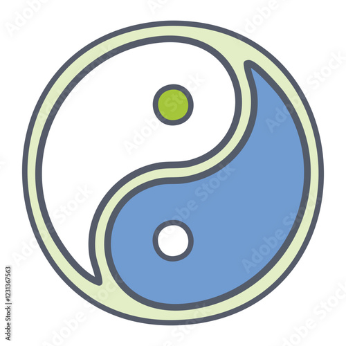 Yin Yang Balance Icon - Vector Design