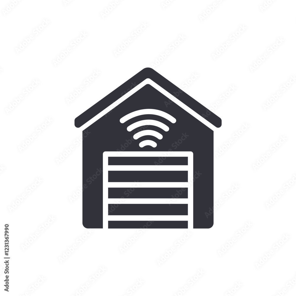 Smart garage solid icons, minimalist vector illustration ,simple transparent graphic element .Isolated on white background Smart garage solid icons, minimalist vector illustration ,simple transparent graphic element .Isolated on white background