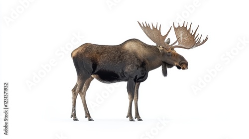 Wallpaper Mural Majestic Alaska moose isolated on white background, perfect for wildlife and nature designs. Torontodigital.ca