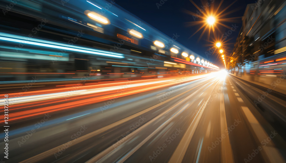light trails on the highway light trails on the highway