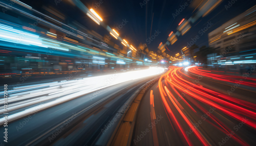 Obraz premium light trails on the highway