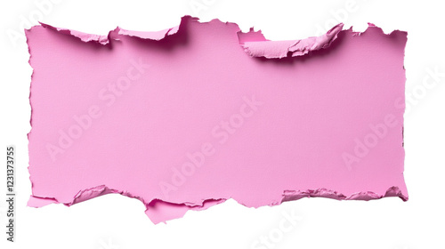 Pink ripped paper creating a blank space over transparent background