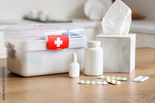 Pills, bottles of medicine ...